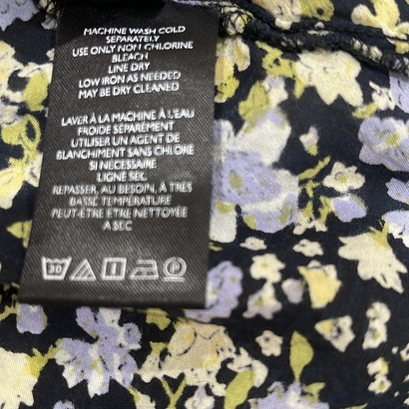 Free People Molly Jo Midi Floral Button Front Midi Dress SZ M Black Blue - Picture 10 of 10